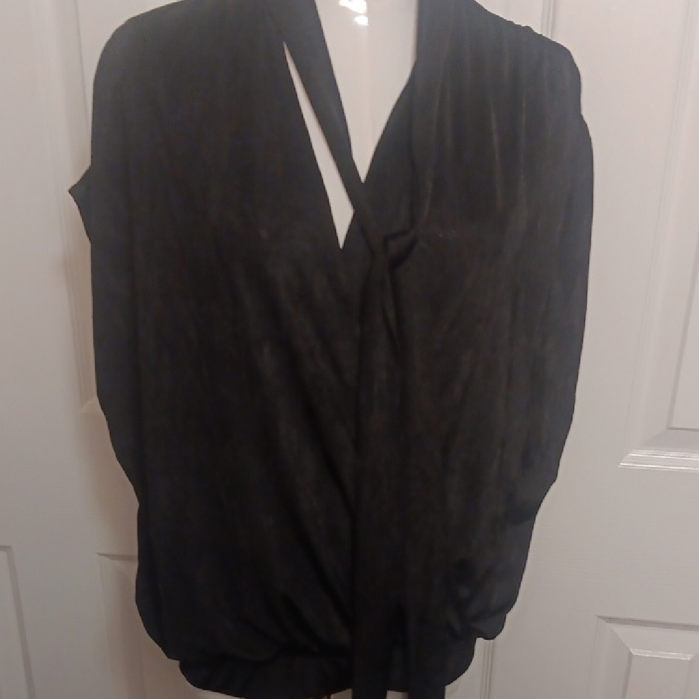 Zara Black Sleeveless Tie-Neck Blouse - Picture 3 of 9